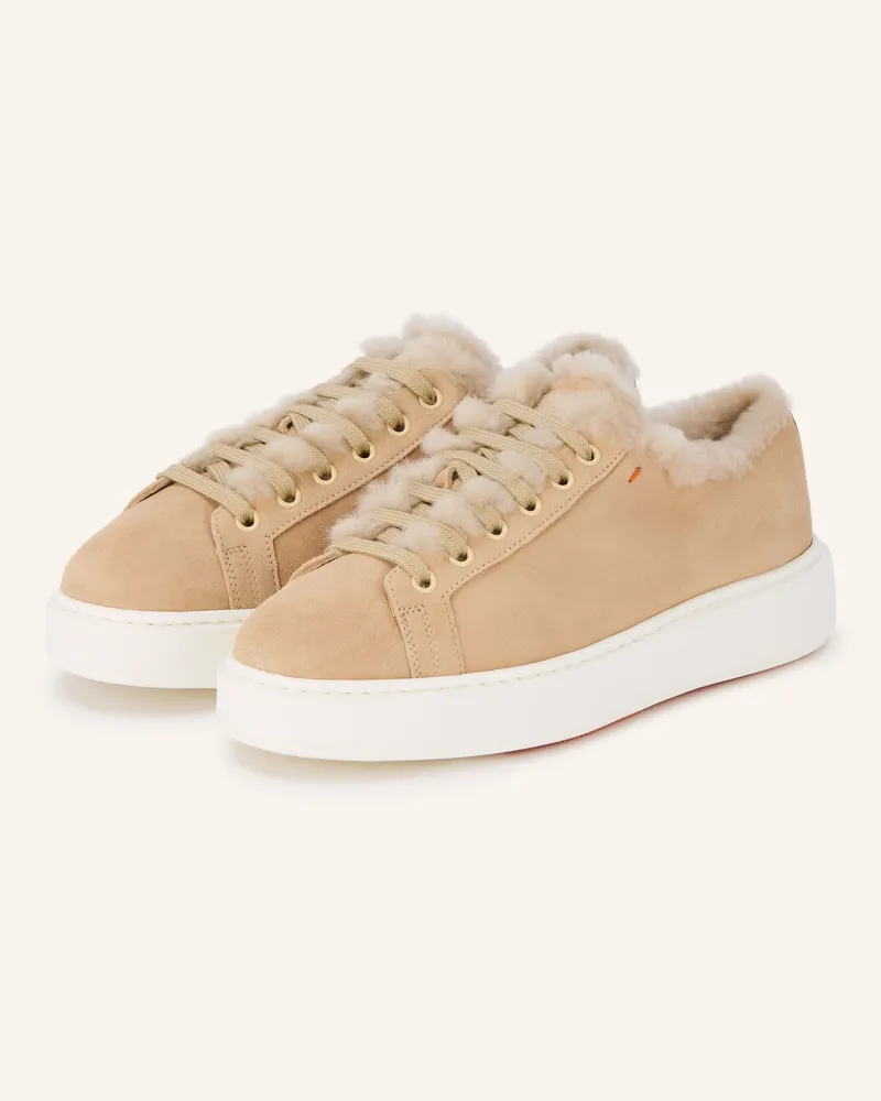 Santoni Sneaker Cleanmount beige Hellbraun