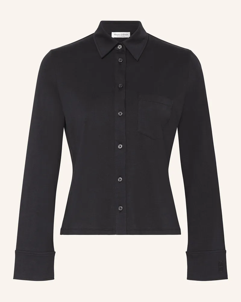 Marc O'Polo Hemdbluse aus Jersey Dunkelblau