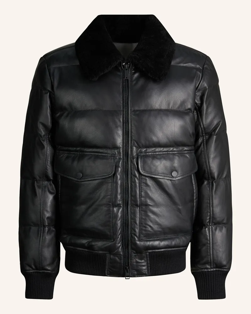 Strellson Lederjacke schwarz Schwarz