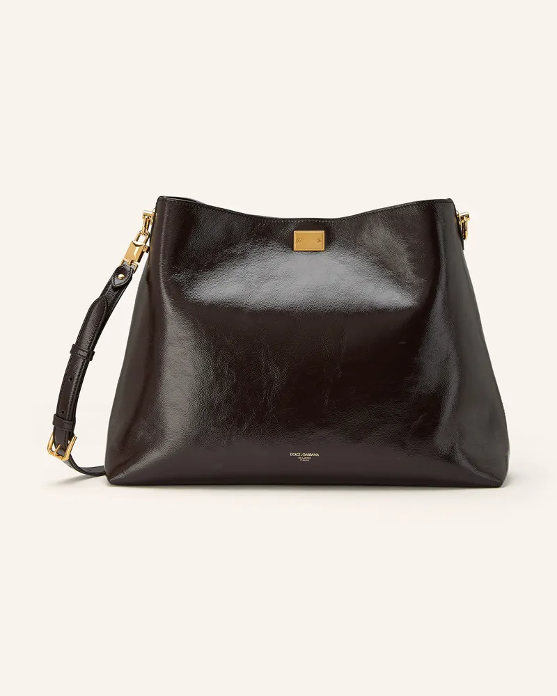 Dolce & Gabbana Schultertasche Vittoria Large braun Dunkelbraun