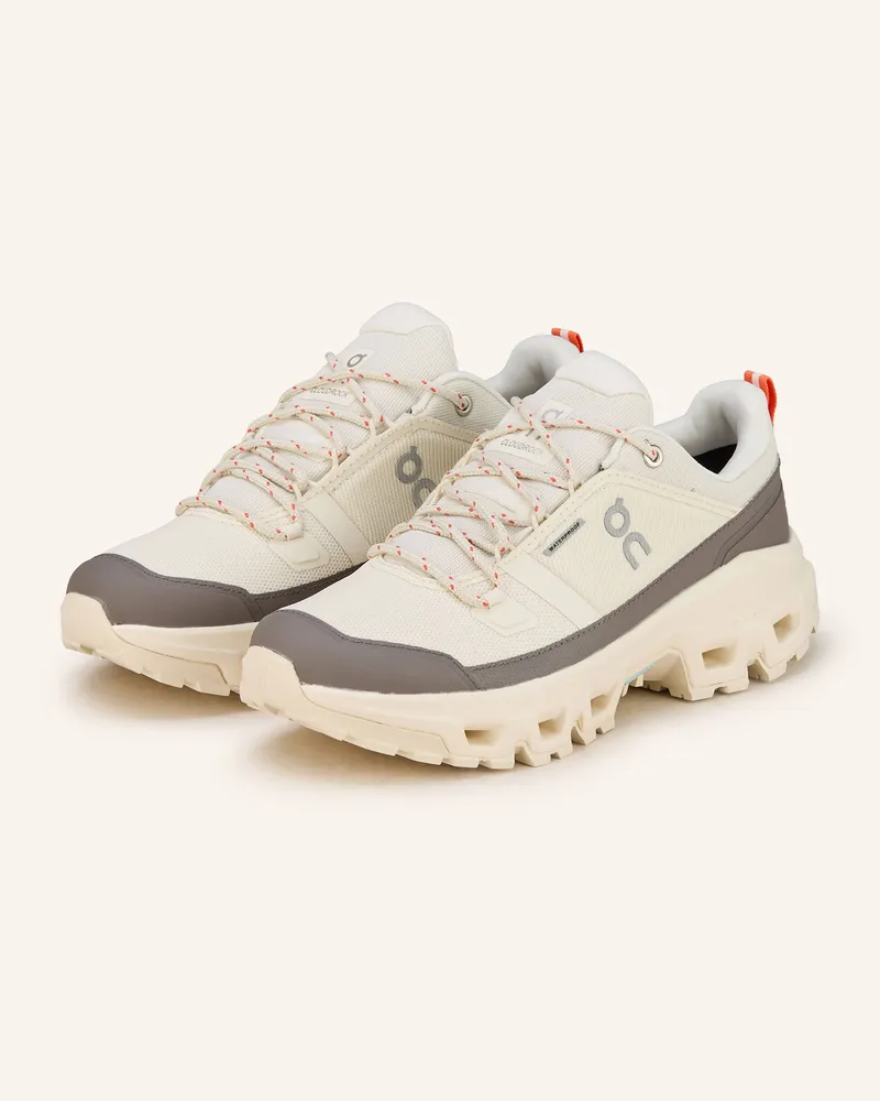 ON Wanderschuhe Cloudrock Low Wp weiss Weiss
