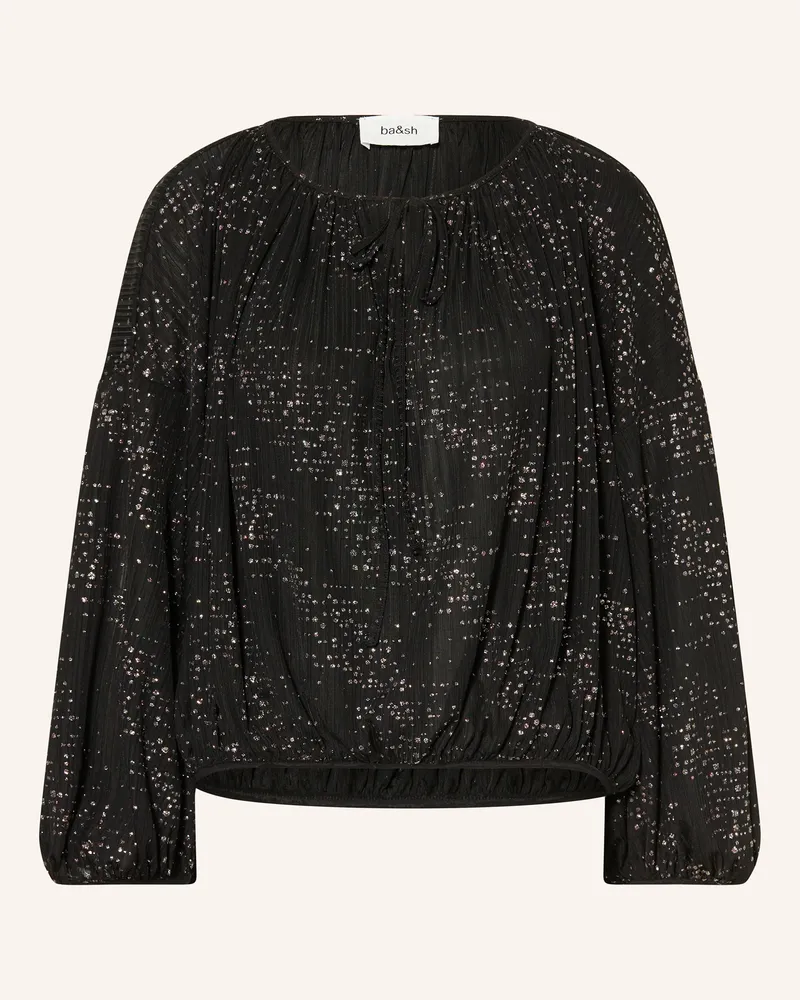 ba&sh Blusenshirt TORNY mit Glitzergarn Schwarz