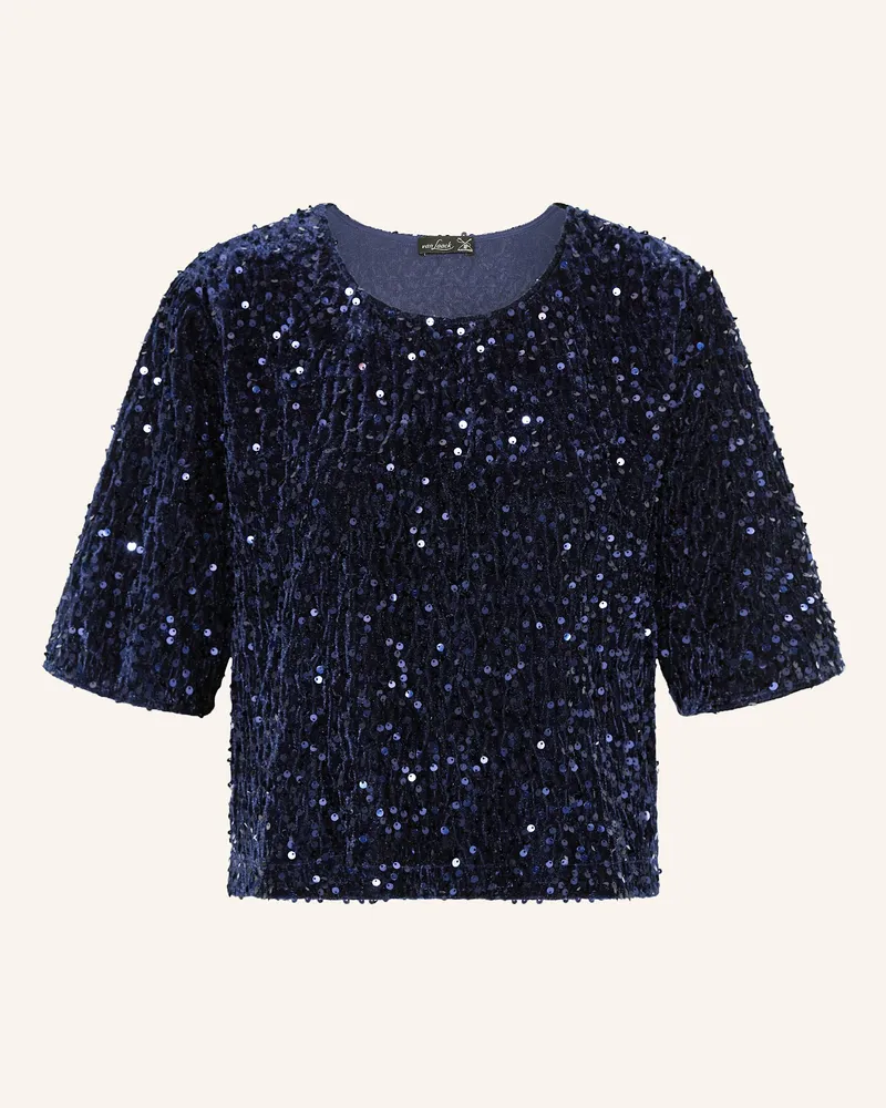 van Laack Blusenshirt VL-JORINA-XX aus Samt mit Pailletten Dunkelblau