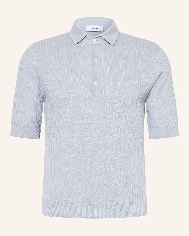 LARDINI Strick-Poloshirt Aus Leinen blau Hellblau
