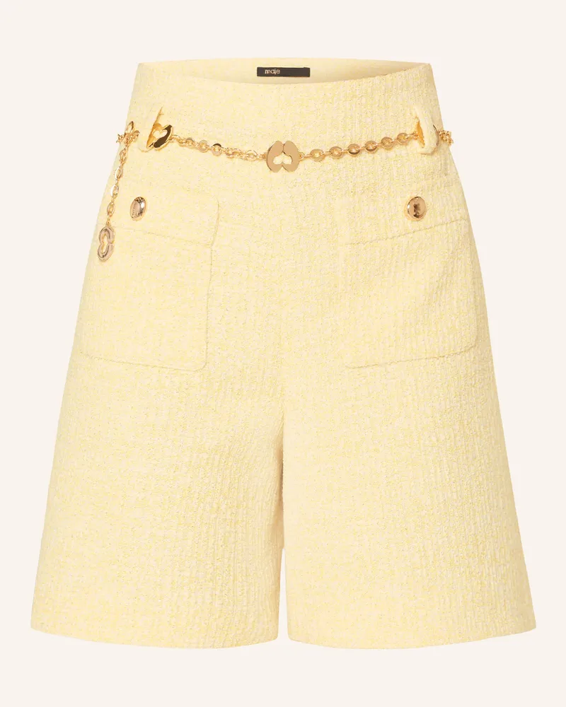 Maje Bouclé-Shorts Mit Glitzergarn gelb Gelb