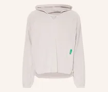 Hoodie Open Neck grau