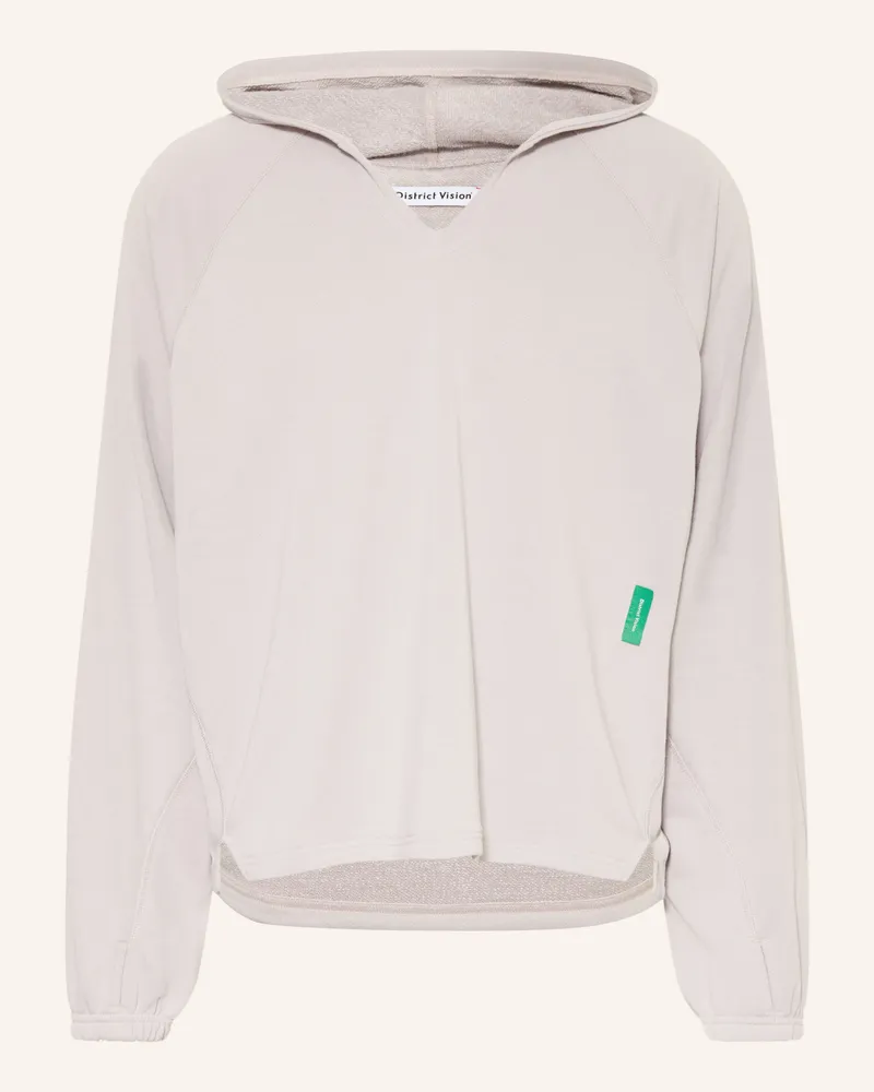 District Vision Hoodie Open Neck grau Taupe