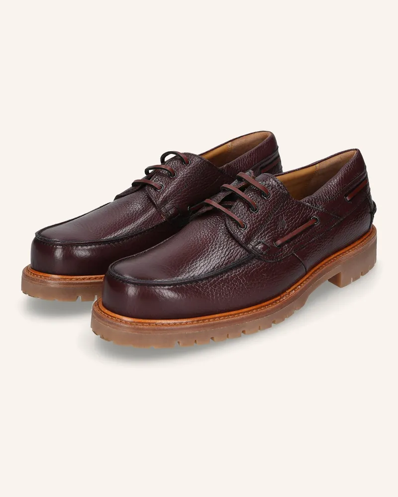 Heinrich Dinkelacker Bootsschuh Miami Plain T rot Dunkelrot