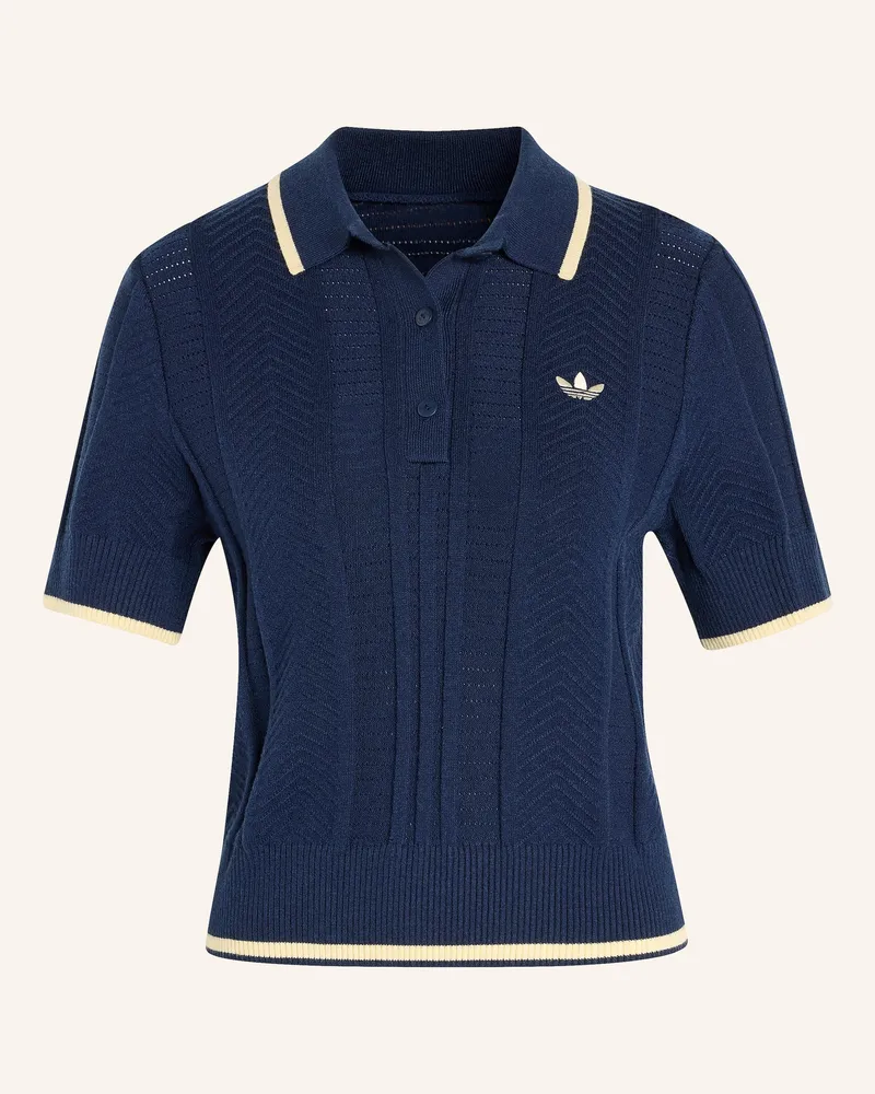 adidas Strick-Poloshirt Cable Knit Cali blau Dunkelblau