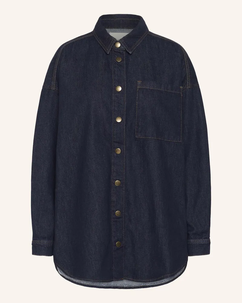 My Essential Wardrobe Oversized-Hemdbluse Malo blau Dunkelblau