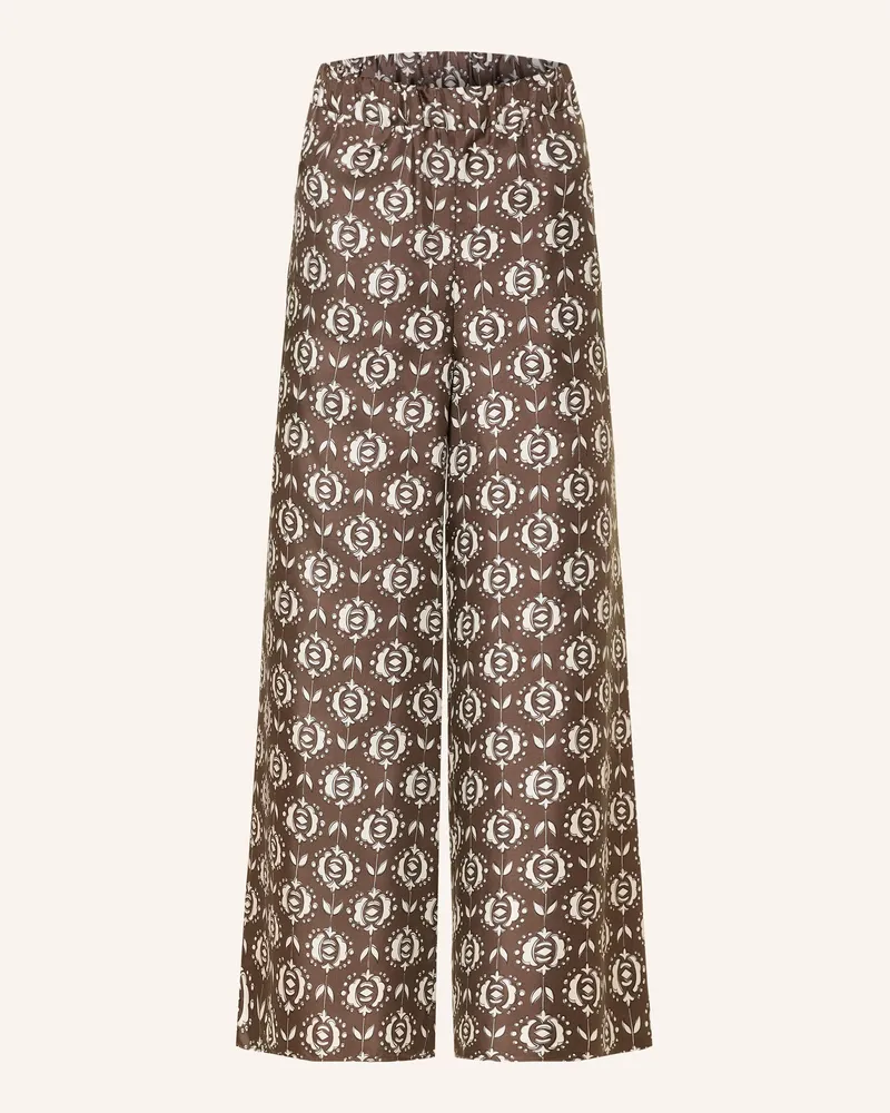 Max Mara Marlenehose TORTONA aus Seide Braun
