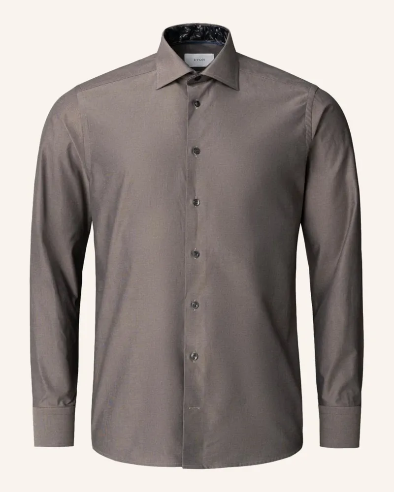 Eton Signature Twill-Hemd Contemporary Fit braun Braun