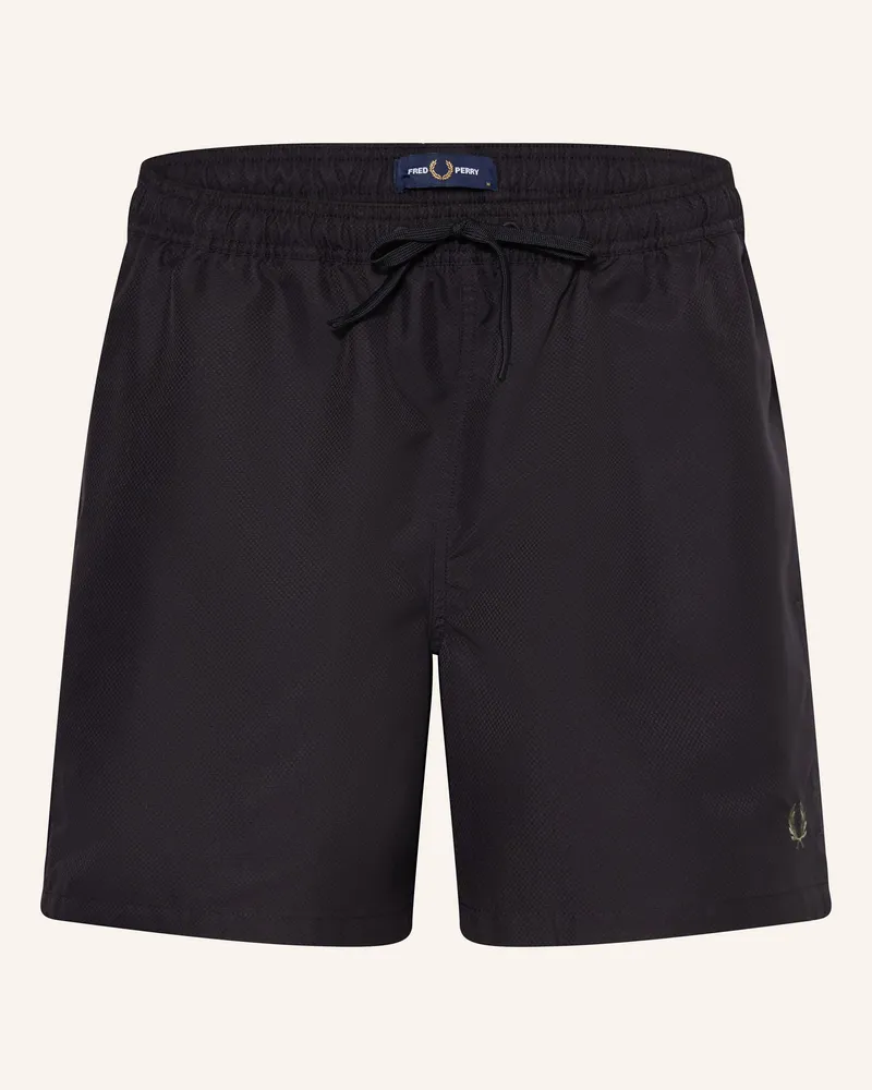 Fred Perry Badeshorts schwarz Schwarz
