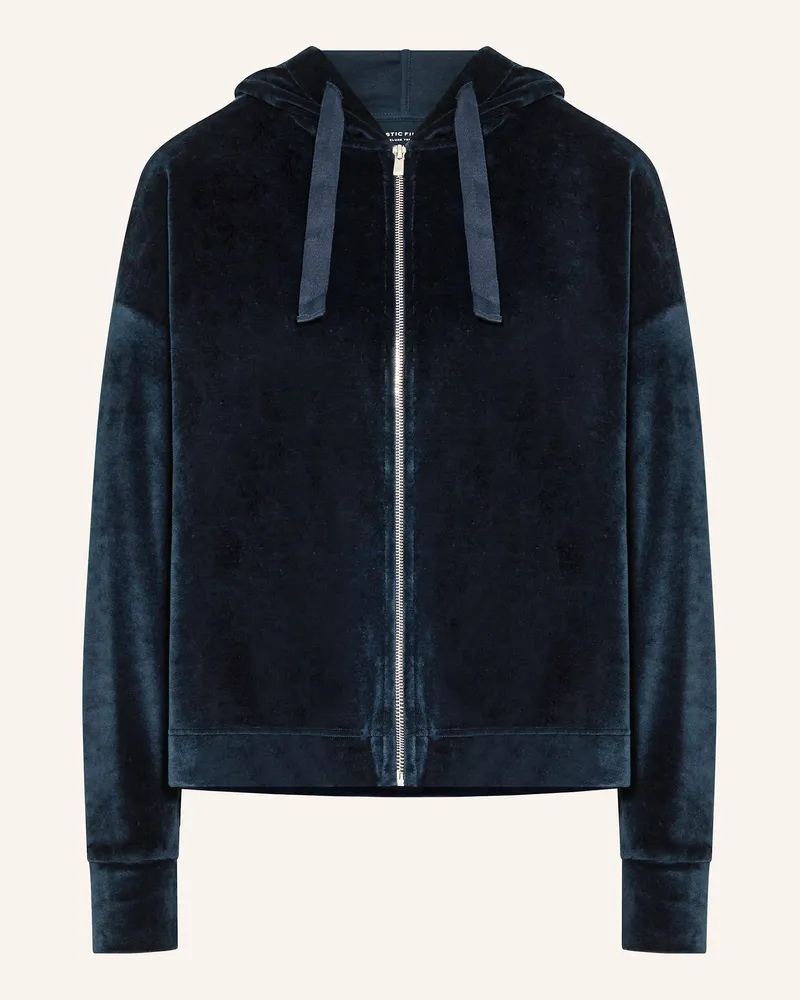 Majestic Sweatjacke Aus Nicki blau Petrol