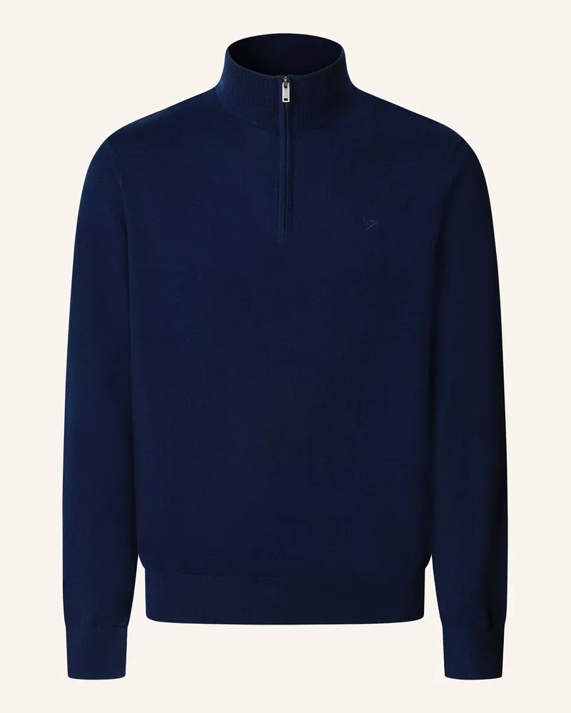 Hackett Pullover Ess Cotton Hzip blau Blau