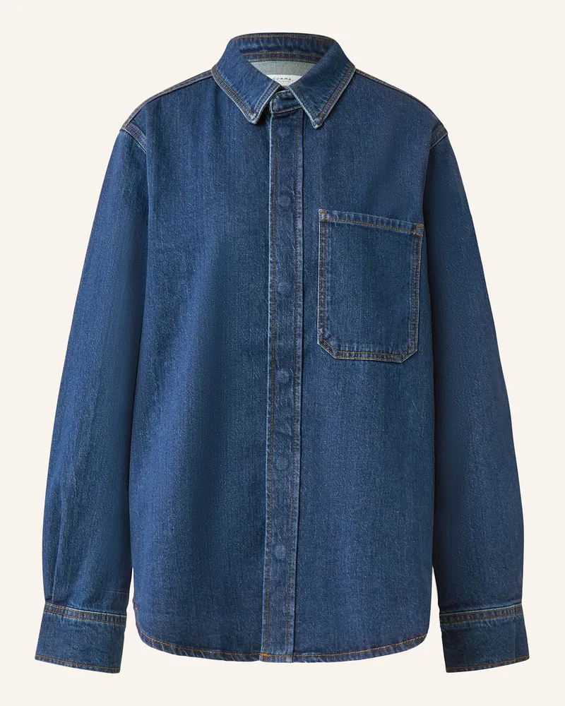 COMMA Jeansbluse blau Dunkelblau