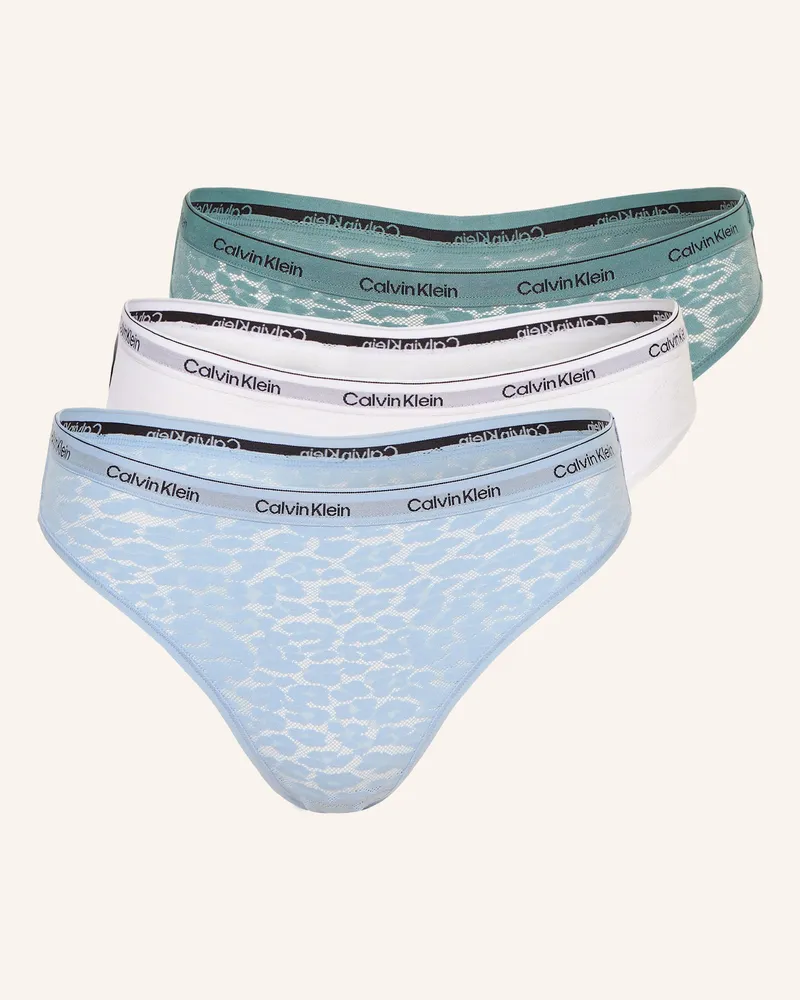 Calvin Klein 3er-Pack Slips MODERN LACE Hellblau
