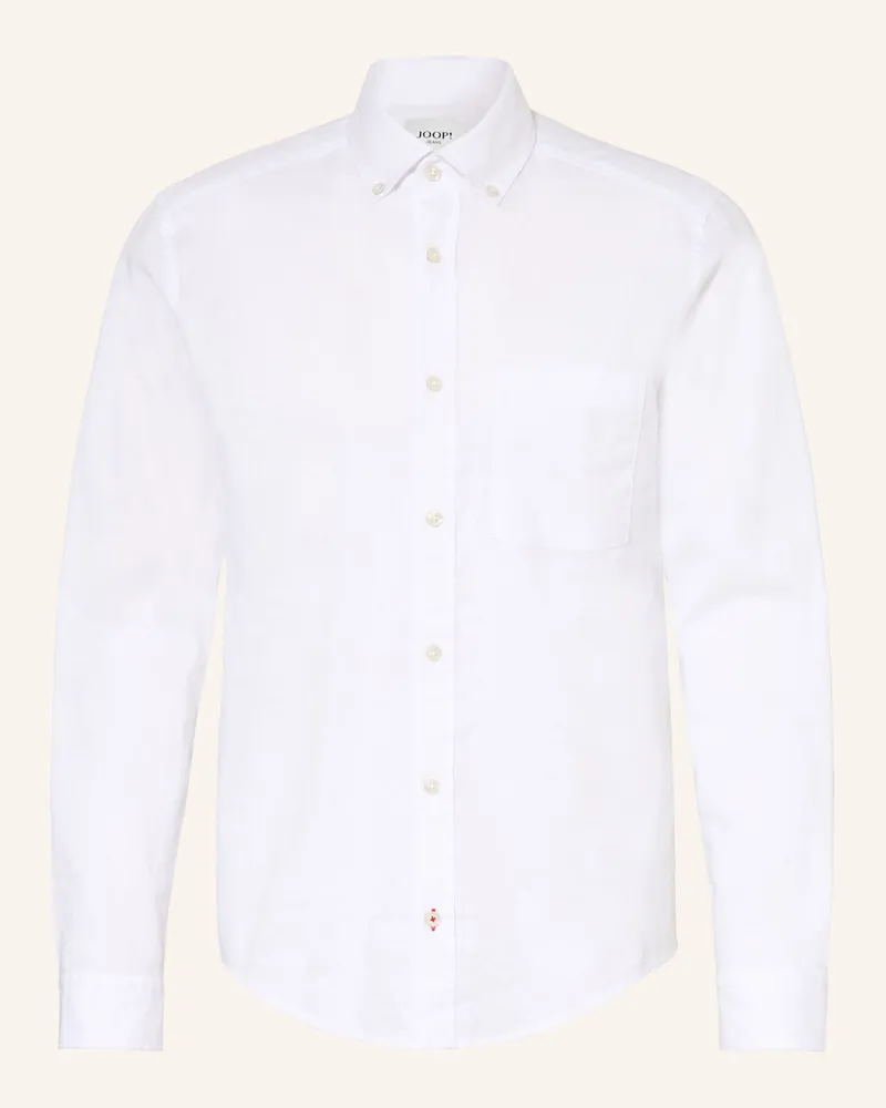 JOOP! Hemd Hali Regular Fit Mit Leinen weiss Weiss