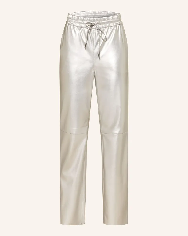 Juvia 7/8-Hose ROSA in Lederoptik Silber