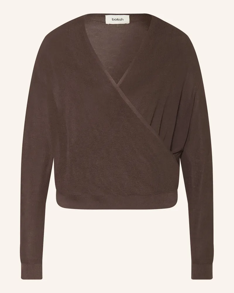 ba&sh Strick-Hoodie BELINE Dunkelbraun