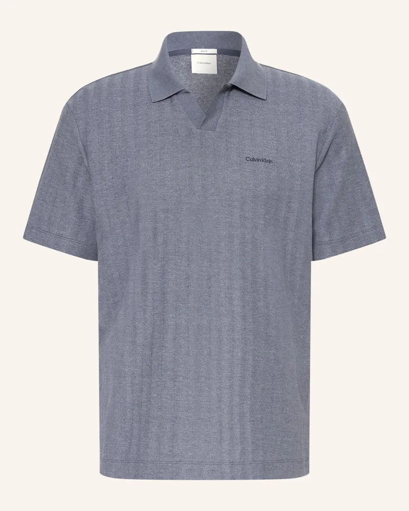 Calvin Klein Piqué-Poloshirt Easy Fit blau Blau