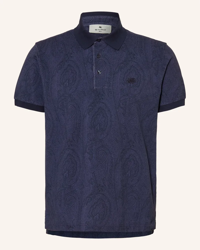 Etro Piqué-Poloshirt blau Dunkelblau