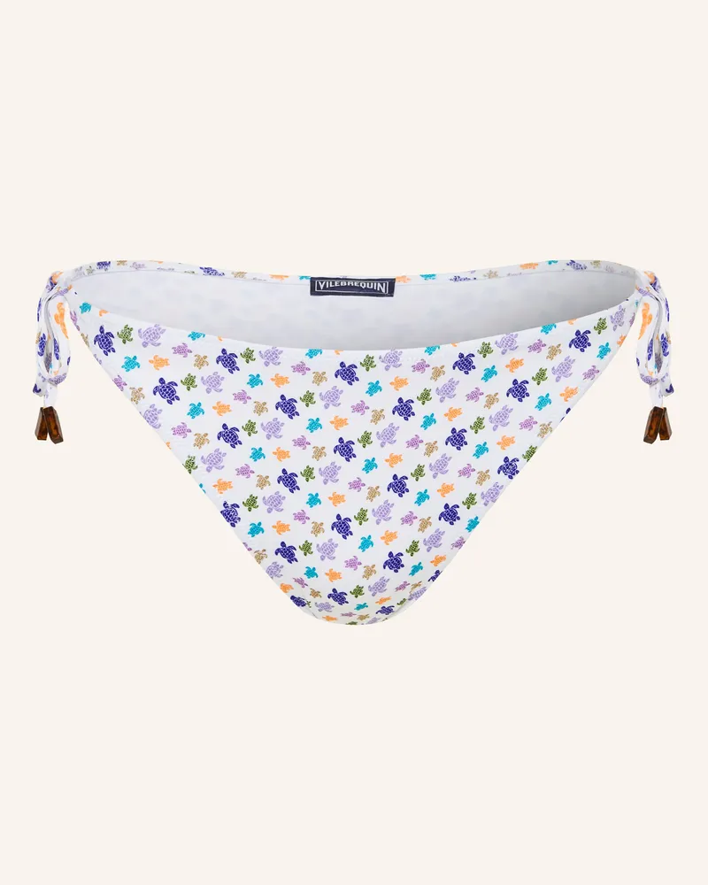 Vilebrequin Triangel-Bikini-Hose MICRO FLORE Weiss