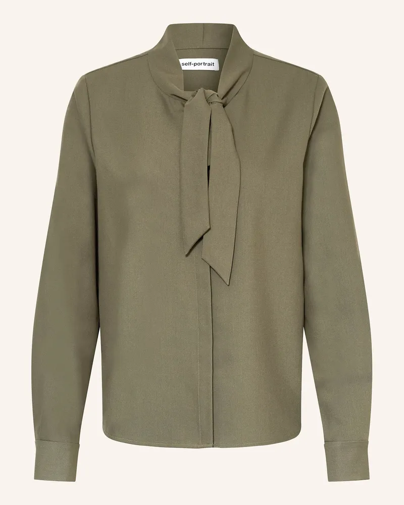 Self-Portrait Schluppenbluse gruen Khaki