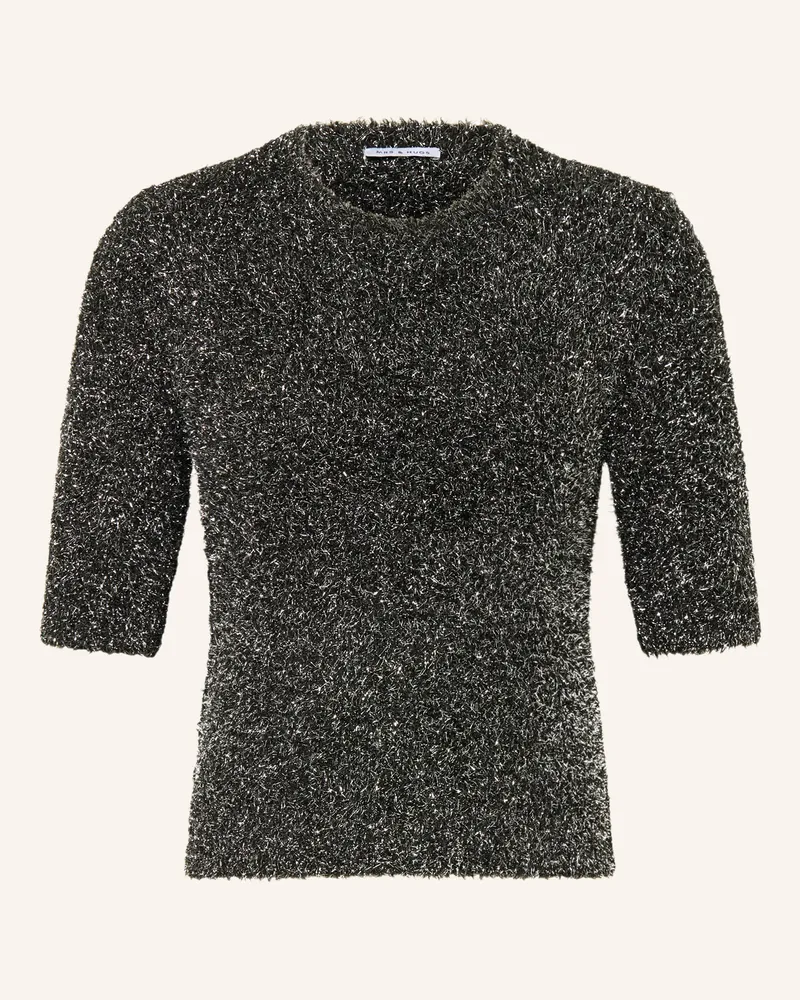 Mrs & HUGS Strickshirt mit Glitzergarn Schwarz