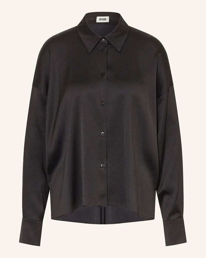 Drykorn Hemdbluse Cloelia Aus Satin schwarz Schwarz