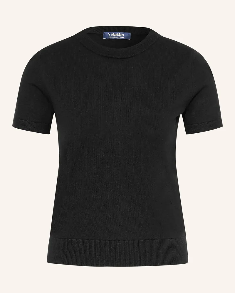 Max Mara Strickshirt Magenta schwarz Schwarz