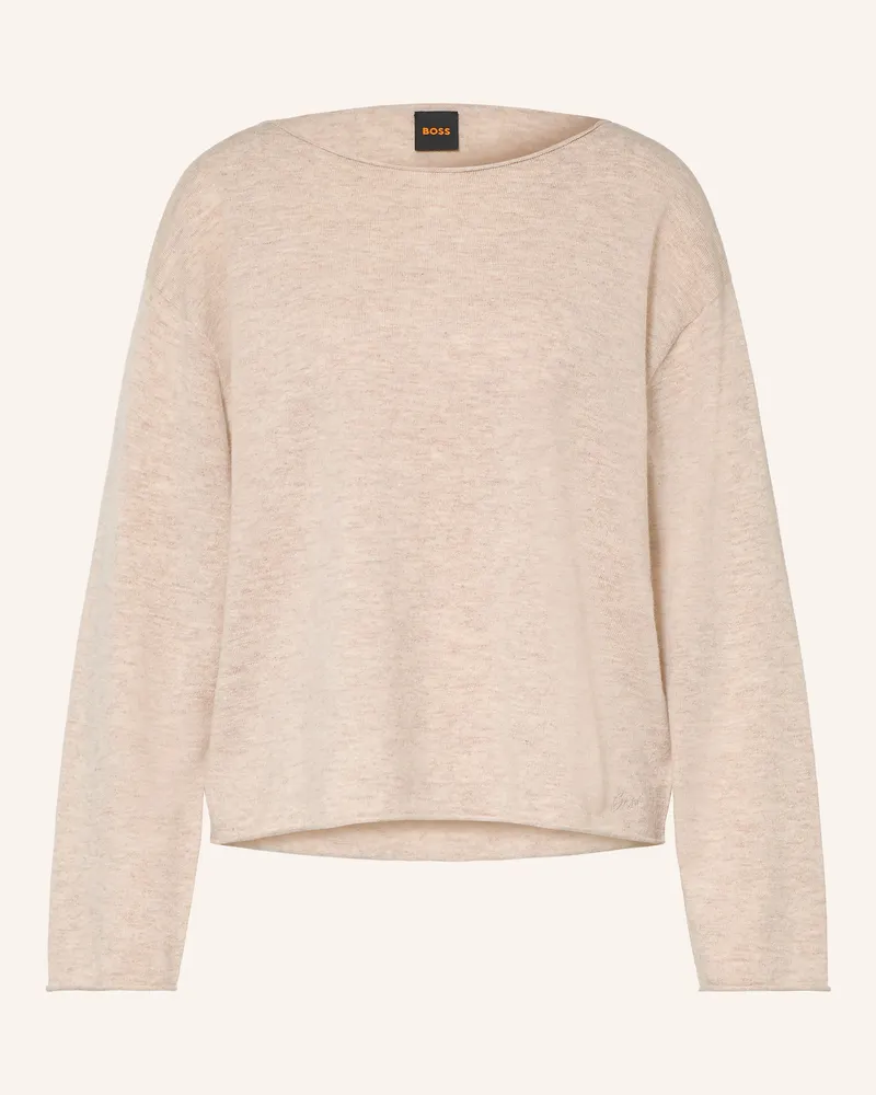 HUGO BOSS Pullover Faprosa Mit Cashmere beige Hellbraun