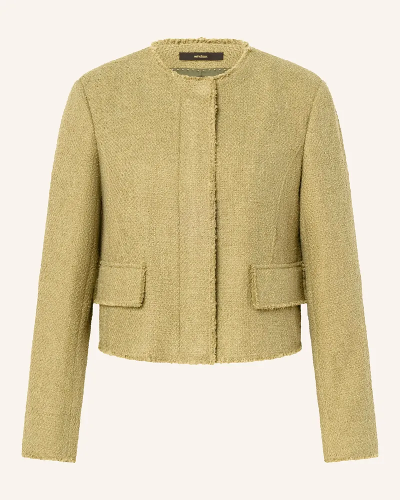 windsor. Kastenjacke Aus Tweed gruen Grün
