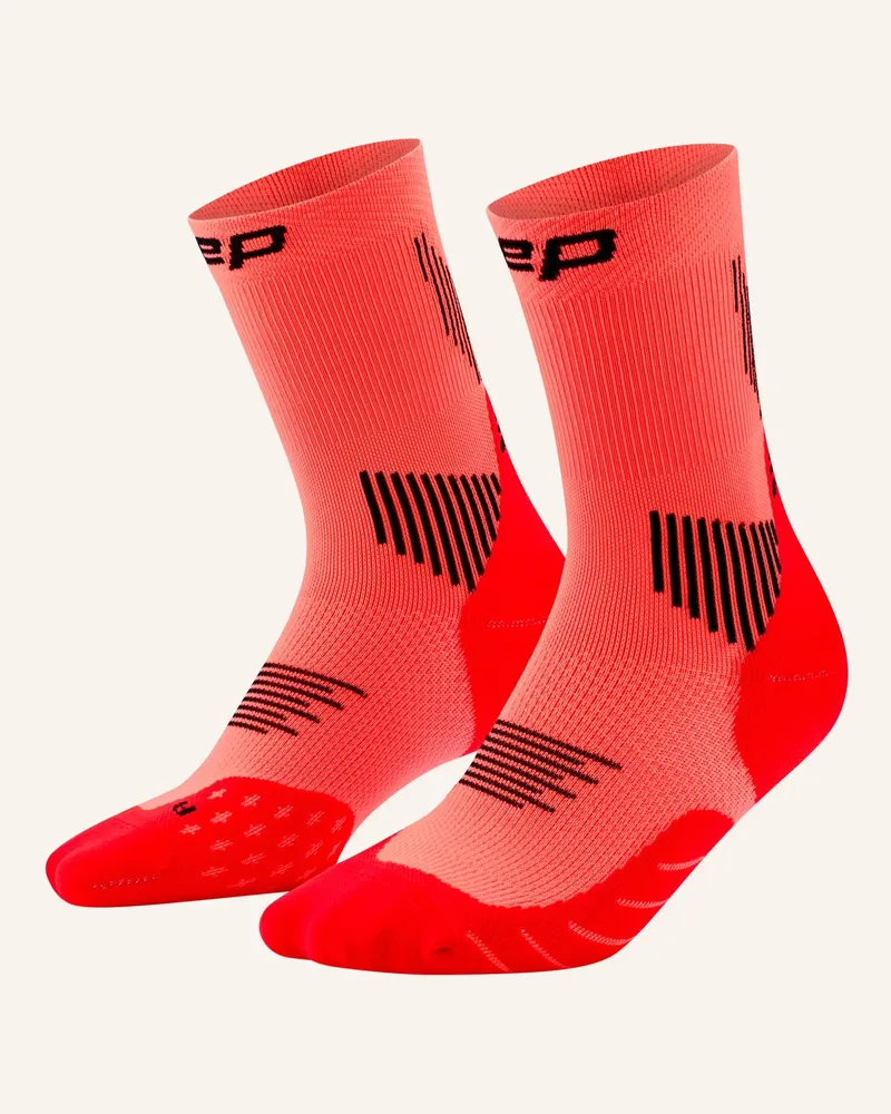 CEP Laufsocken Core Run Mid Cut pink Neonorange