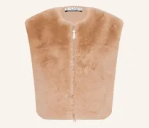 Kunstfell-Weste beige