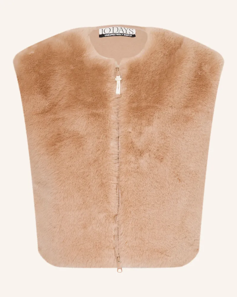10Days Kunstfell-Weste beige Camel