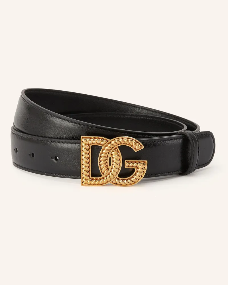 Dolce & Gabbana Ledergürtel schwarz Schwarz