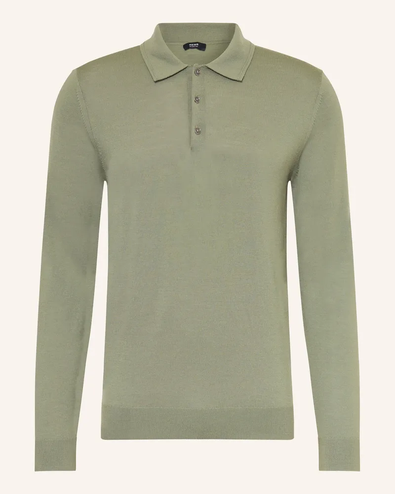 Reiss Strick-Poloshirt TRAFFORD aus Merinowolle Hellgrün