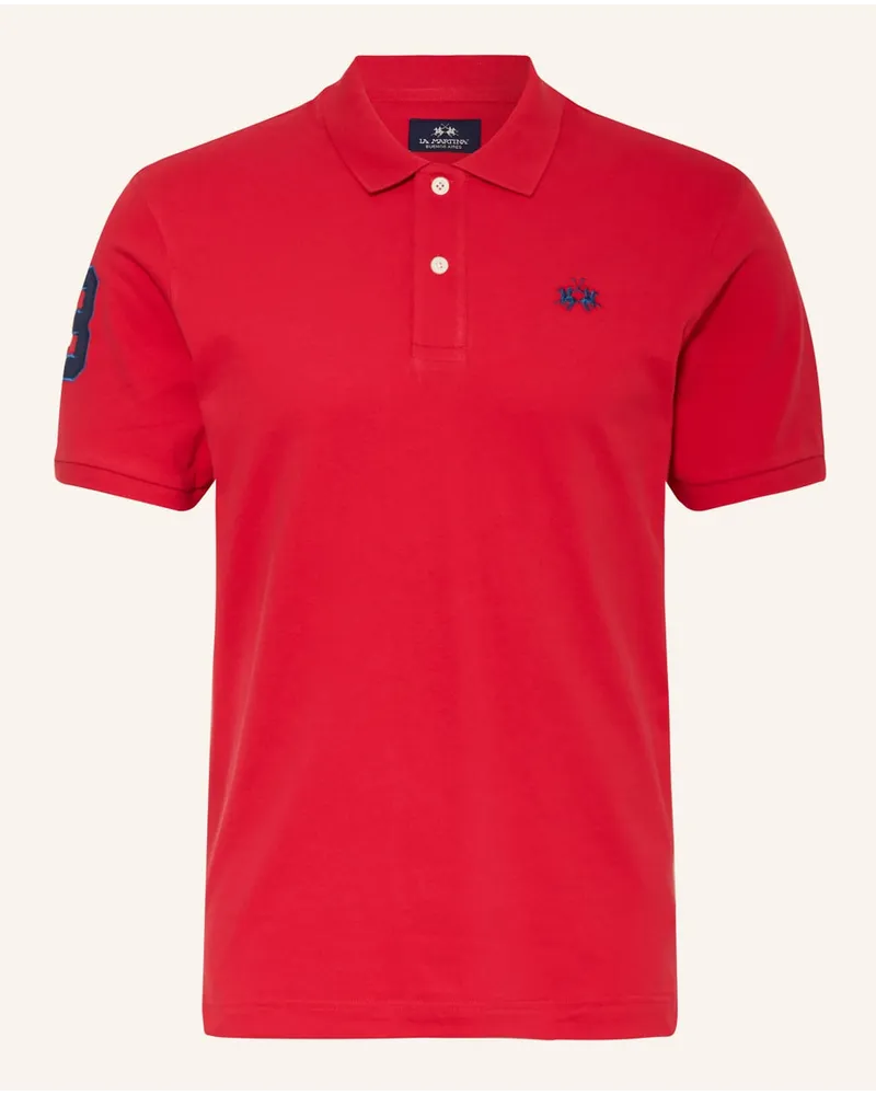 La Martina Jersey-Poloshirt Slim Fit Rot