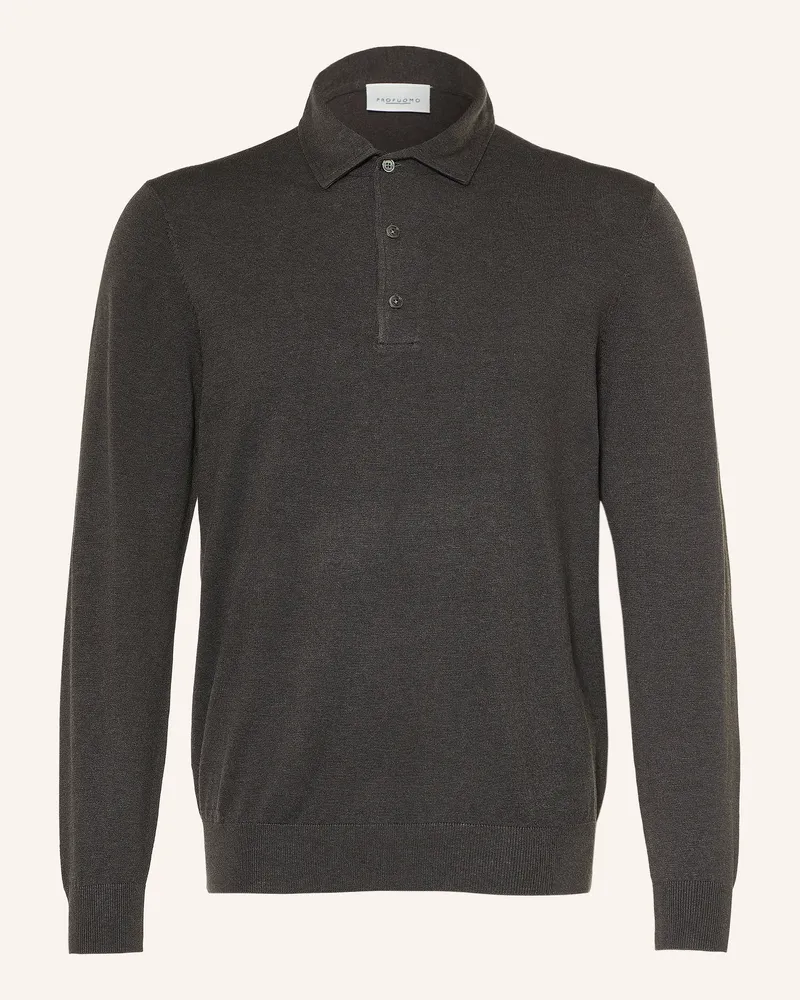Profuomo Strick-Poloshirt braun Dunkelbraun