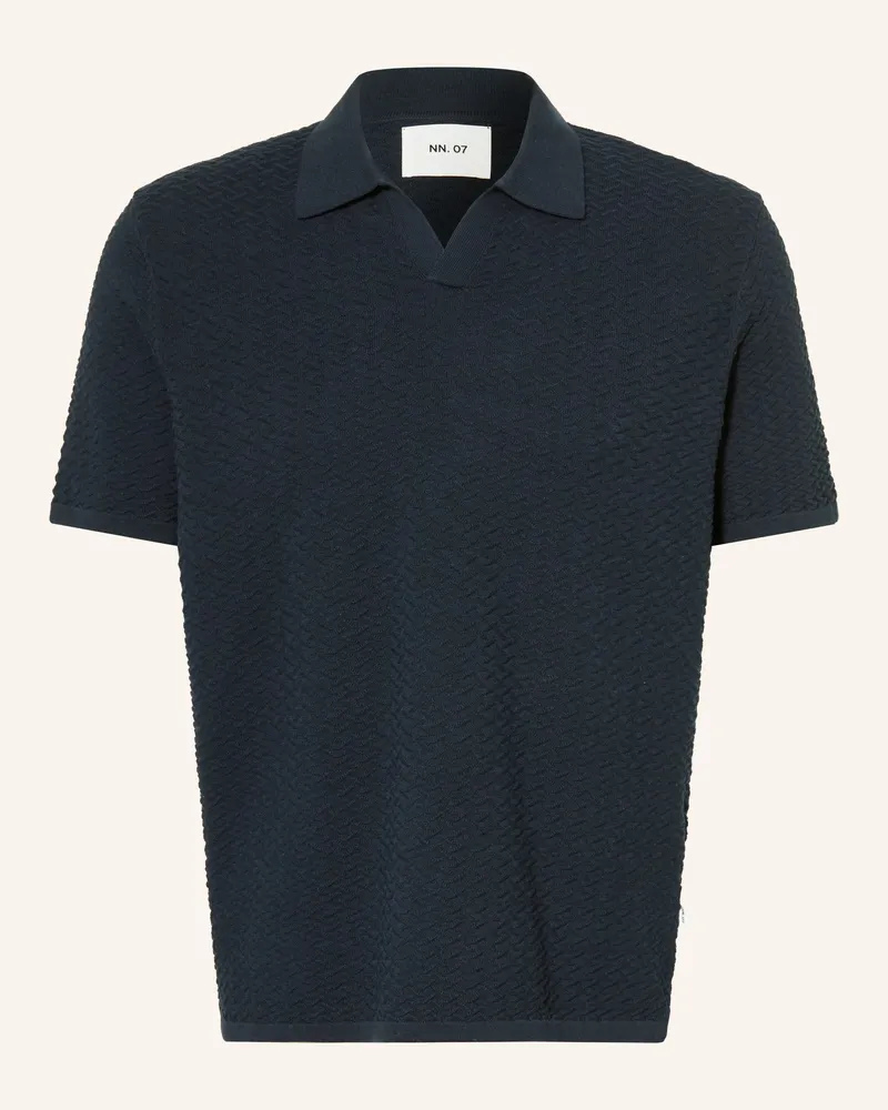 NN 07 Strick-Poloshirt Paul blau Dunkelblau