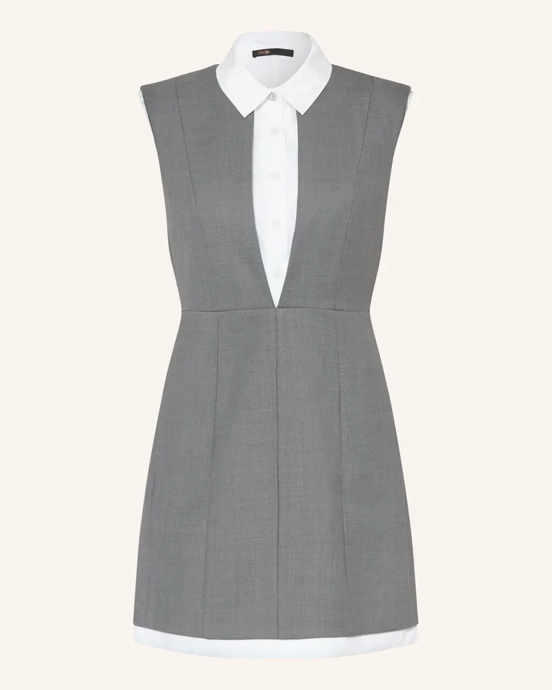 Maje Kleid Im Materialmix grau Grau
