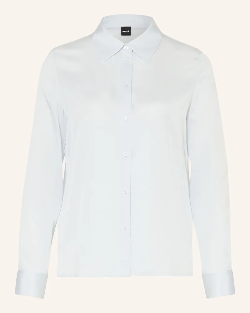 HUGO BOSS Hemdbluse BONYA aus Seide Hellblau