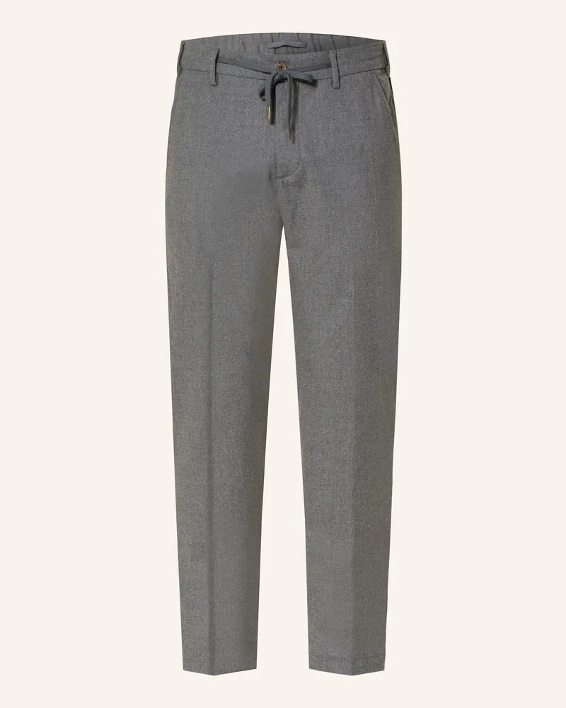 MYTHS Flanellhose im Jogging-Stil Extra Slim Fit Dunkelgrau