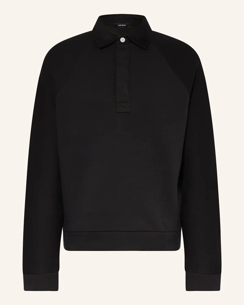 Reiss Sweat-Poloshirt Costello schwarz Schwarz