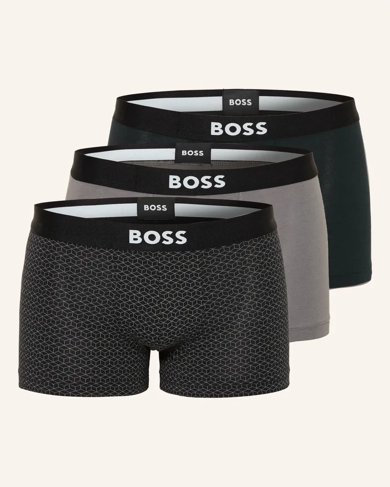 HUGO BOSS 3er-Pack Boxershorts ONE Grau