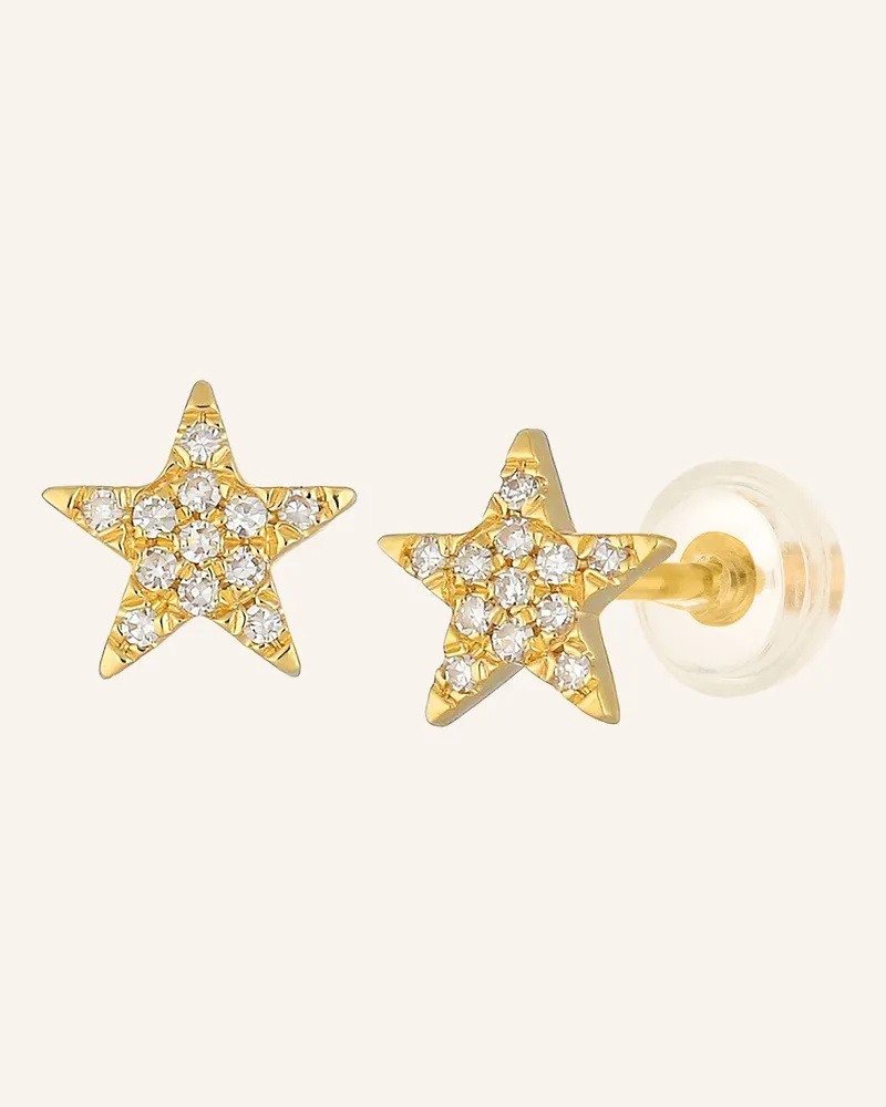 Leaf Ohrstecker Star 18 Karat Gelbgold Mit Diamanten gold Gold