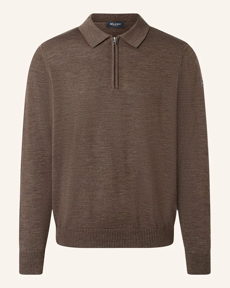 Maerz Pullover aus Merinowolle Dunkelbraun
