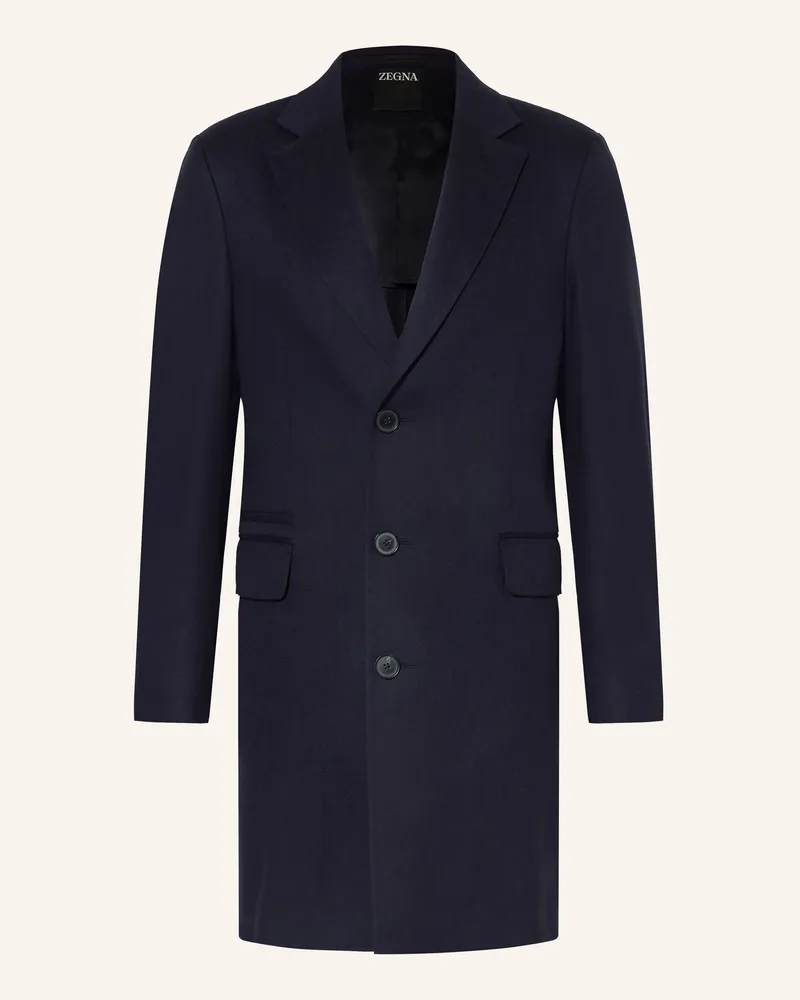 Ermenegildo Zegna Wollmantel blau Dunkelblau