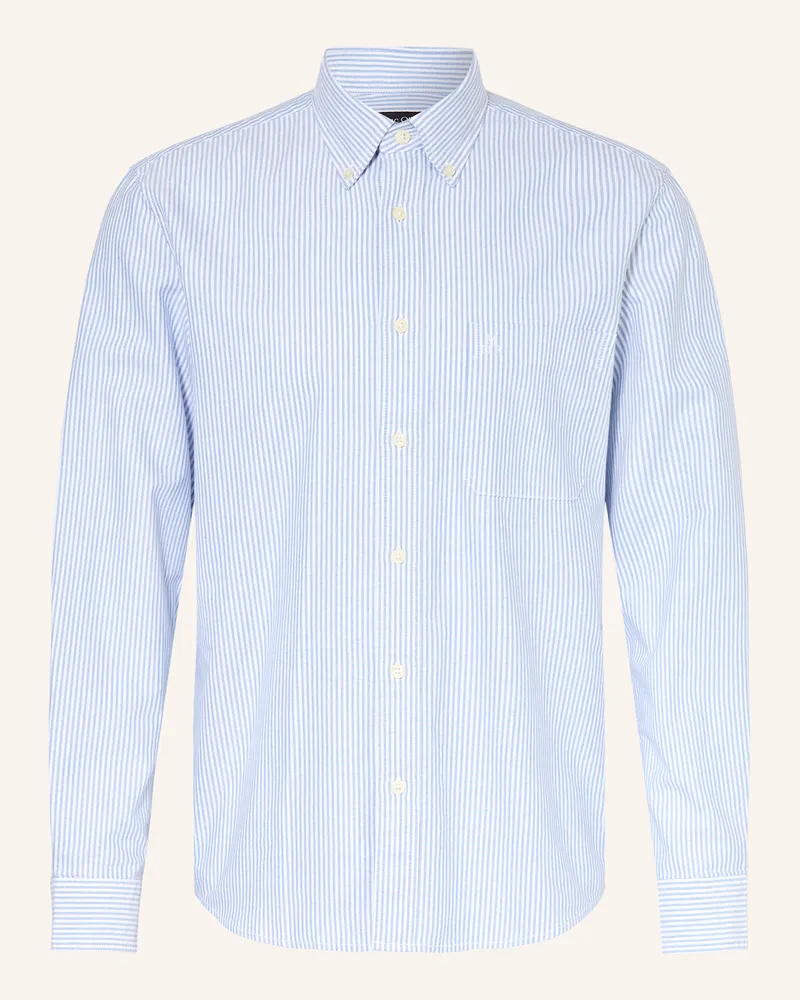 Marc O'Polo Hemd Regular Fit blau Weiss